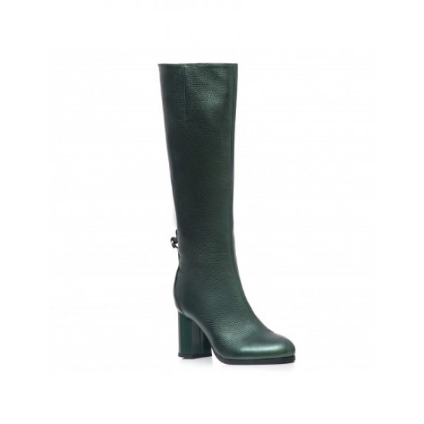 Cizme piele naturala Taisa Verde - sau Orice Culoare